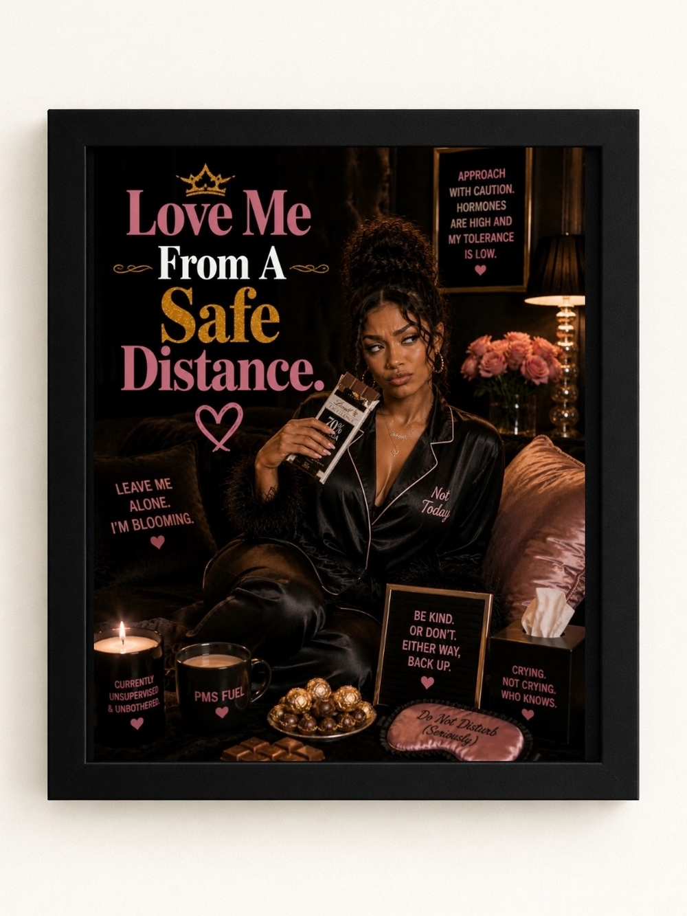 Love Me From A Safe Distance Wall Art - 8x10 Frame